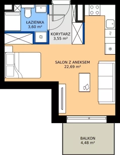 1 pokój, mieszkanie 29,84 m², piętro 8, oferta nr A715, Nad Odrą 3, Szczecin, Śródmieście, Łasztownia, ul. Celna 4