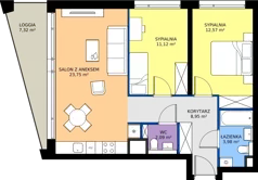 3 pokoje, mieszkanie 62,46 m², piętro 4, oferta nr A307, Nad Odrą 3, Szczecin, Śródmieście, Łasztownia, ul. Celna 4