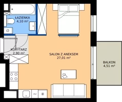 1 pokój, mieszkanie 34,01 m², piętro 8, oferta nr A702, Nad Odrą 3, Szczecin, Śródmieście, Łasztownia, ul. Celna 4