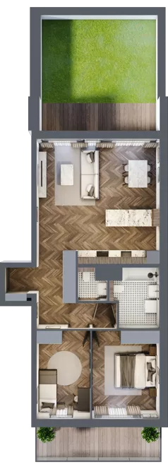 3 pokoje, apartament 73,90 m², piętro 3, oferta nr B203, Nad Odrą 3, Szczecin, Śródmieście, Łasztownia, ul. Celna 4
