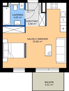 1 pokój, mieszkanie 33,43 m², piętro 4, oferta nr A314, Nad Odrą 3, Szczecin, Śródmieście, Łasztownia, ul. Celna 4