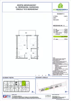 2 pokoje, mieszkanie 34,64 m², piętro 1, oferta nr C13, Eco Berensona 1, Warszawa, Białołęka, Grodzisk, ul. Berensona 131