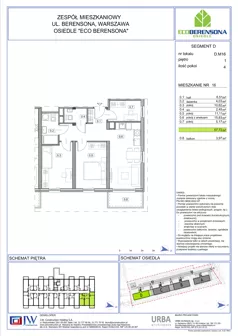 4 pokoje, mieszkanie 57,72 m², piętro 2, oferta nr 16-D, Eco Berensona 2, Warszawa, Białołęka, Grodzisk, ul. Leona Berensona 124