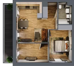 3 pokoje, mieszkanie 50,58 m², piętro 1, oferta nr B.1.8, Osiedle Kwintet, Warszawa, Białołęka, Grodzisk, ul. Podwójna 2, 4, 6, 8, 10