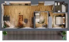 3 pokoje, mieszkanie 59,99 m², piętro 3, oferta nr B.1.20, Osiedle Kwintet, Warszawa, Białołęka, Grodzisk, ul. Podwójna 2, 4, 6, 8, 10