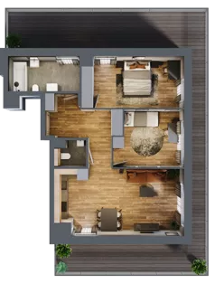 3 pokoje, mieszkanie 68,10 m², piętro 3, oferta nr B.1.21, Osiedle Kwintet, Warszawa, Białołęka, Grodzisk, ul. Podwójna 2, 4, 6, 8, 10