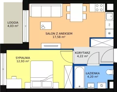 2 pokoje, mieszkanie 38,93 m², parter, oferta nr B.2.3, Osiedle Kwintet, Warszawa, Białołęka, Grodzisk, ul. Podwójna 2, 4, 6, 8, 10