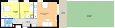 3 pokoje, mieszkanie 59,33 m², parter, oferta nr B.2.5, Osiedle Kwintet, Warszawa, Białołęka, Grodzisk, ul. Podwójna 2, 4, 6, 8, 10