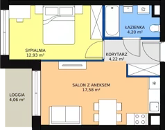 2 pokoje, mieszkanie 38,93 m², parter, oferta nr B.3.3, Osiedle Kwintet, Warszawa, Białołęka, Grodzisk, ul. Podwójna 2, 4, 6, 8, 10