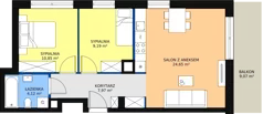 3 pokoje, mieszkanie 56,78 m², parter, oferta nr B.3.6, Osiedle Kwintet, Warszawa, Białołęka, Grodzisk, ul. Podwójna 2, 4, 6, 8, 10