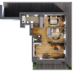 3 pokoje, mieszkanie 68,08 m², piętro 3, oferta nr B.3.21, Osiedle Kwintet, Warszawa, Białołęka, Grodzisk, ul. Podwójna 2, 4, 6, 8, 10