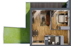 2 pokoje, mieszkanie 52,01 m², parter, oferta nr B.4.2, Osiedle Kwintet, Warszawa, Białołęka, Grodzisk, ul. Podwójna 2, 4, 6, 8, 10