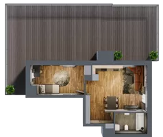 2 pokoje, mieszkanie 46,78 m², piętro 4, oferta nr B.4.25, Osiedle Kwintet, Warszawa, Białołęka, Grodzisk, ul. Podwójna 2, 4, 6, 8, 10