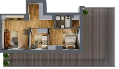 3 pokoje, mieszkanie 56,12 m², piętro 4, oferta nr B.4.27, Osiedle Kwintet, Warszawa, Białołęka, Grodzisk, ul. Podwójna 2, 4, 6, 8, 10