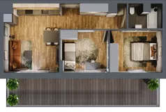 3 pokoje, mieszkanie 51,89 m², piętro 4, oferta nr B.5.26, Osiedle Kwintet, Warszawa, Białołęka, Grodzisk, ul. Podwójna 2, 4, 6, 8, 10