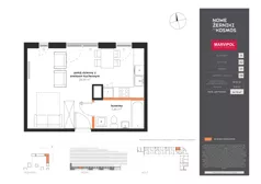 1 pokój, mieszkanie 34,79 m², piętro 1, oferta nr A/A-01-08-K2, Nowe Żerniki, Wrocław, Żerniki, ul. Kosmonautów / al. Architektów