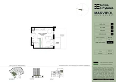 1 pokój, apartament 25,07 m², piętro 1, oferta nr B/B1-1-02, Nowa Chylonia, Gdynia, Chylonia, Chylonia, ul. Pucka 4