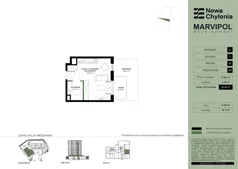 1 pokój, mieszkanie 25,07 m², piętro 1, oferta nr B/B1-1-02, Nowa Chylonia, Gdynia, Chylonia, Chylonia, ul. Pucka 4