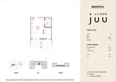 1 pokój, mieszkanie 29,94 m², parter, oferta nr B/M023, Osiedle Juu, Warszawa, Białołęka, Grodzisk, ul. Skarbka z Gór 47
