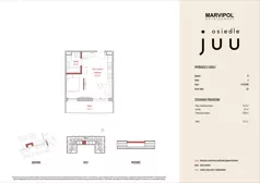 1 pokój, mieszkanie 29,92 m², piętro 2, oferta nr B/M032, Osiedle Juu, Warszawa, Białołęka, Grodzisk, ul. Skarbka z Gór 47
