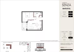 2 pokoje, mieszkanie 40,06 m², piętro 1, oferta nr 3E/M25, Osiedle Senza, Warszawa, Białołęka, Nowodwory, ul. Grzymalitów 3C, 3D, 3E