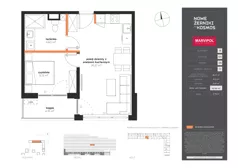 2 pokoje, mieszkanie 42,59 m², piętro 6, oferta nr B/B-06-17-K4, Nowe Żerniki, Wrocław, Żerniki, ul. Kosmonautów / al. Architektów