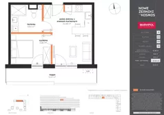 2 pokoje, mieszkanie 37,44 m², piętro 9, oferta nr B/B-09-18-K4, Nowe Żerniki, Wrocław, Żerniki, ul. Kosmonautów / al. Architektów