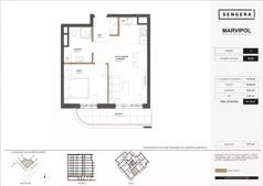 2 pokoje, apartament 41,14 m², piętro 1, oferta nr 1/M03, Sengera 1, Warszawa, Ursynów, Natolin, ul. Mariana Sengera „Cichego” 1