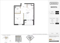 2 pokoje, apartament 36,52 m², piętro 7, oferta nr 1/M45, Sengera 1, Warszawa, Ursynów, Natolin, ul. Mariana Sengera „Cichego” 1