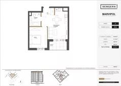 2 pokoje, apartament 36,52 m², piętro 8, oferta nr 1/M52, Sengera 1, Warszawa, Ursynów, Natolin, ul. Mariana Sengera „Cichego” 1