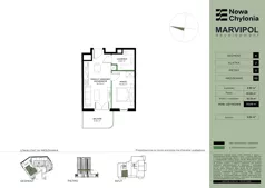 2 pokoje, mieszkanie 33,69 m², piętro 2, oferta nr A/A2-2-02, Nowa Chylonia, Gdynia, Chylonia, Chylonia, ul. Pucka 4