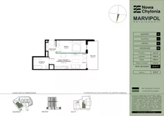 2 pokoje, apartament 39,50 m², piętro 6, oferta nr A/A1-6-05, Nowa Chylonia, Gdynia, Chylonia, Chylonia, ul. Pucka 4