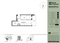 2 pokoje, mieszkanie 39,50 m², piętro 7, oferta nr A/A1-7-05, Nowa Chylonia, Gdynia, Chylonia, Chylonia, ul. Pucka 4