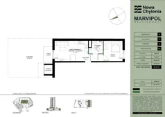 2 pokoje, apartament 43,43 m², piętro 2, oferta nr C/C-2-06, Nowa Chylonia, Gdynia, Chylonia, Chylonia, ul. Pucka 4