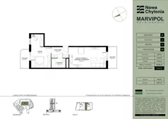2 pokoje, apartament 51,23 m², piętro 6, oferta nr B/B2-6-03, Nowa Chylonia, Gdynia, Chylonia, Chylonia, ul. Pucka 4