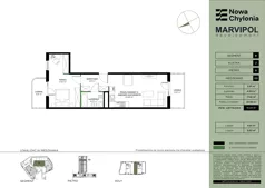 2 pokoje, mieszkanie 51,23 m², piętro 8, oferta nr B/B2-8-03, Nowa Chylonia, Gdynia, Chylonia, Chylonia, ul. Pucka 4