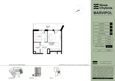 2 pokoje, apartament 36,52 m², piętro 1, oferta nr C/C-1-03, Nowa Chylonia, Gdynia, Chylonia, Chylonia, ul. Pucka 4