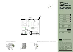 2 pokoje, mieszkanie 36,50 m², piętro 2, oferta nr C/C-2-03, Nowa Chylonia, Gdynia, Chylonia, Chylonia, ul. Pucka 4