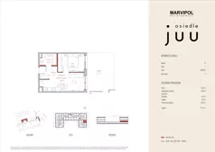 2 pokoje, mieszkanie 34,92 m², parter, oferta nr B/M003, Osiedle Juu, Warszawa, Białołęka, Grodzisk, ul. Skarbka z Gór 47