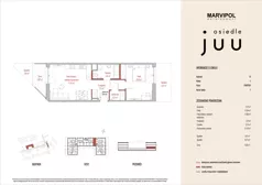 2 pokoje, mieszkanie 51,49 m², parter, oferta nr B/M007, Osiedle Juu, Warszawa, Białołęka, Grodzisk, ul. Skarbka z Gór 47