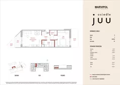 2 pokoje, mieszkanie 51,45 m², parter, oferta nr B/M034, Osiedle Juu, Warszawa, Białołęka, Grodzisk, ul. Skarbka z Gór 47