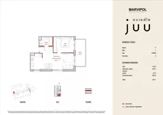 2 pokoje, mieszkanie 44,94 m², piętro 1, oferta nr C/M009, Osiedle Juu, Warszawa, Białołęka, Grodzisk, ul. Skarbka z Gór 47