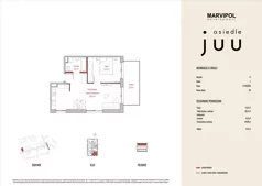 2 pokoje, mieszkanie 44,98 m², piętro 2, oferta nr C/M016, Osiedle Juu, Warszawa, Białołęka, Grodzisk, ul. Skarbka z Gór 47
