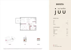 2 pokoje, mieszkanie 35,31 m², piętro 2, oferta nr C/M018, Osiedle Juu, Warszawa, Białołęka, Grodzisk, ul. Skarbka z Gór 47