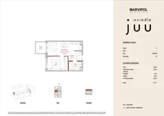 2 pokoje, mieszkanie 35,26 m², piętro 2, oferta nr C/M019, Osiedle Juu, Warszawa, Białołęka, Grodzisk, ul. Skarbka z Gór 47