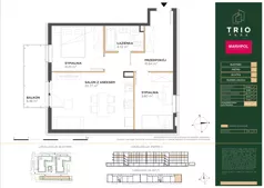 3 pokoje, mieszkanie 56,04 m², piętro 2, oferta nr C/C033, Trio Park, Wrocław, Klecina, Krzyki, ul. Dożynkowa