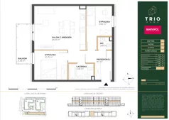 3 pokoje, mieszkanie 60,78 m², piętro 1, oferta nr C/C017, Trio Park, Wrocław, Klecina, Krzyki, ul. Dożynkowa