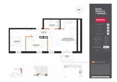 3 pokoje, mieszkanie 54,13 m², piętro 2, oferta nr A/A-02-02-K1, Nowe Żerniki, Wrocław, Żerniki, ul. Kosmonautów / al. Architektów