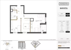 3 pokoje, apartament 55,11 m², piętro 8, oferta nr 1/M53, Sengera 1, Warszawa, Ursynów, Natolin, ul. Mariana Sengera „Cichego” 1