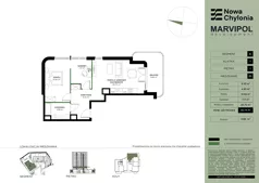 3 pokoje, mieszkanie 55,74 m², piętro 1, oferta nr A/A1-1-01, Nowa Chylonia, Gdynia, Chylonia, Chylonia, ul. Pucka 4